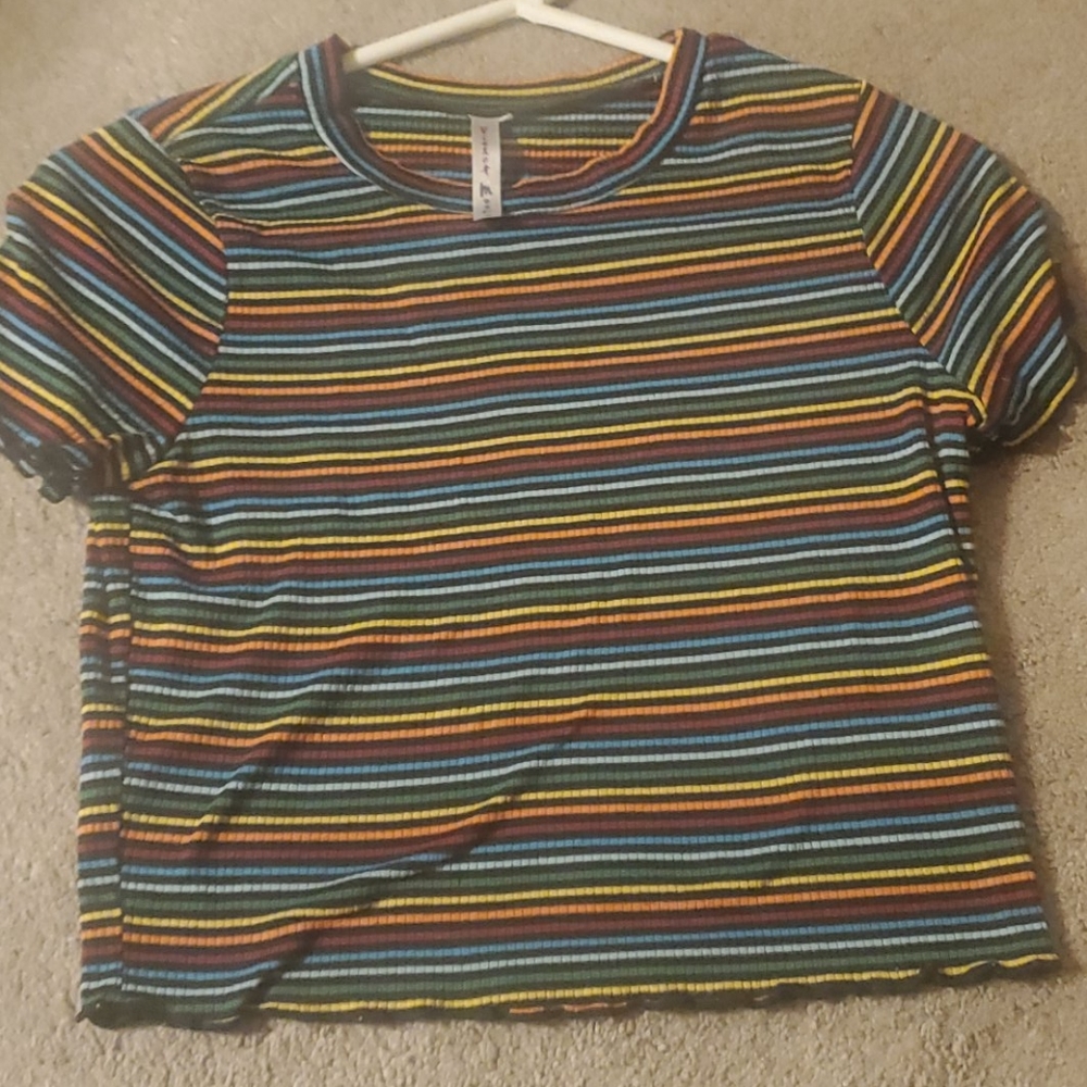 Violet Moon striped crop top
